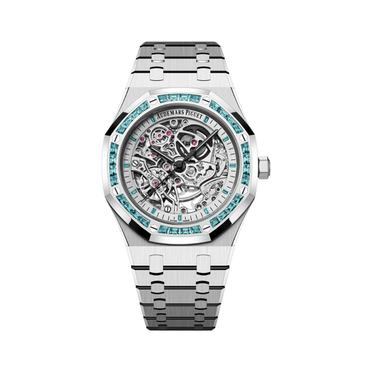 Audemars Piguet Royal Oak Double Balance Wheel 15412BC.TO.1220BC.01 Openworked White Gold Swiss Topaz Bezel