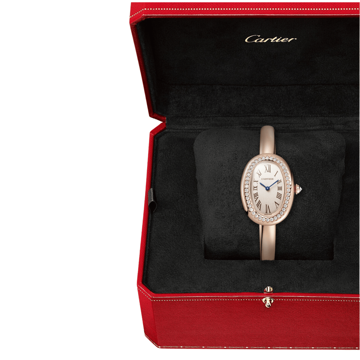 Cartier Baignoire Small WJBA0042 'Ladies' Rose Gold Silvered Dial Diamond Bezel Quartz (2024)