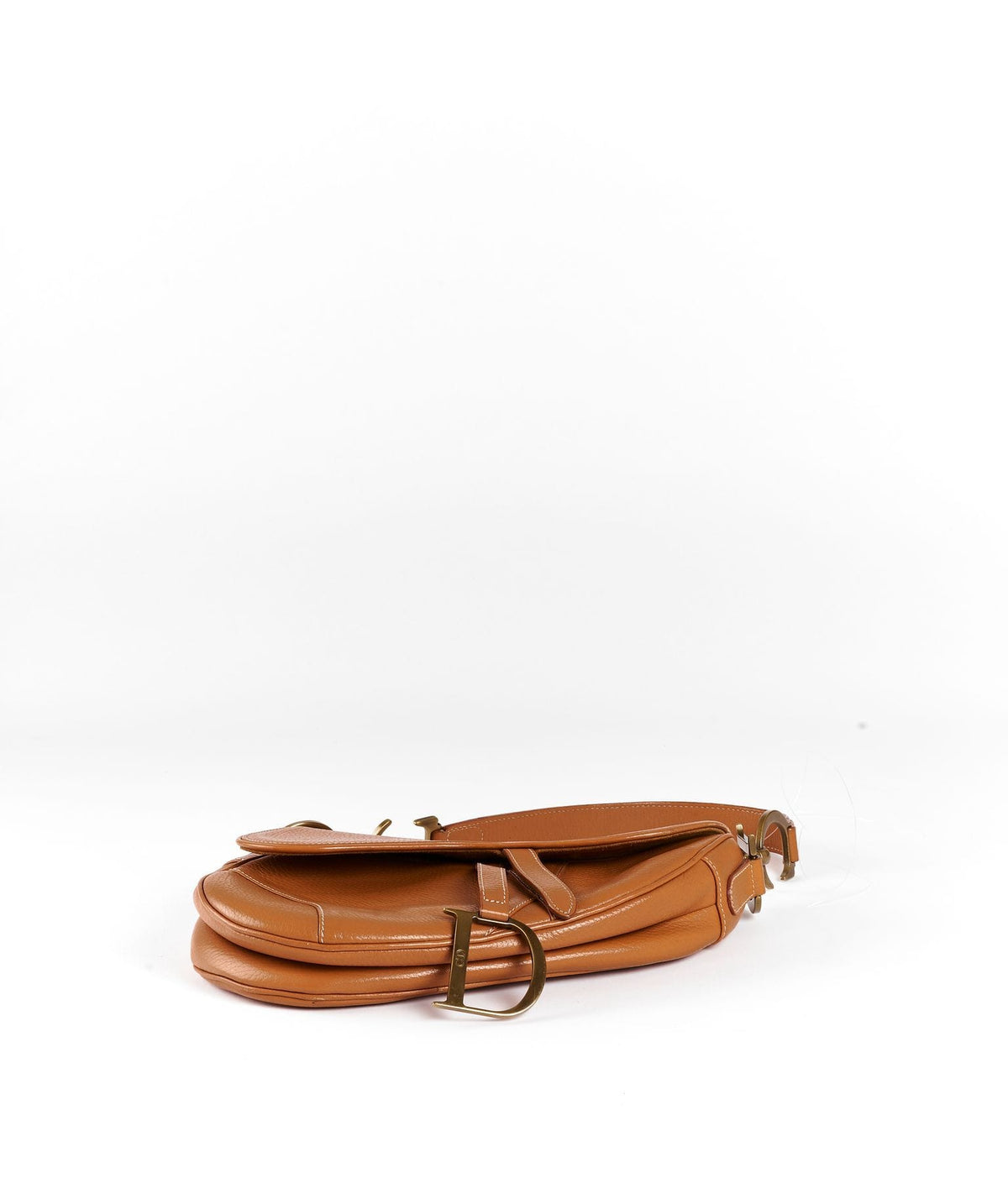 Brown Leather Dior Saddle Bag GHW