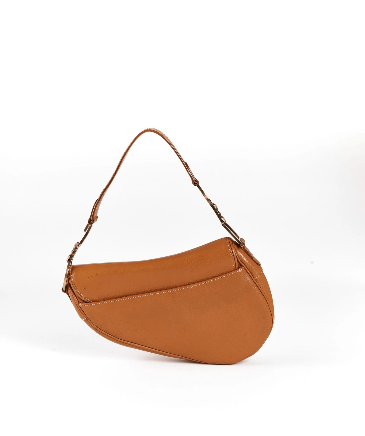 Brown Leather Dior Saddle Bag GHW