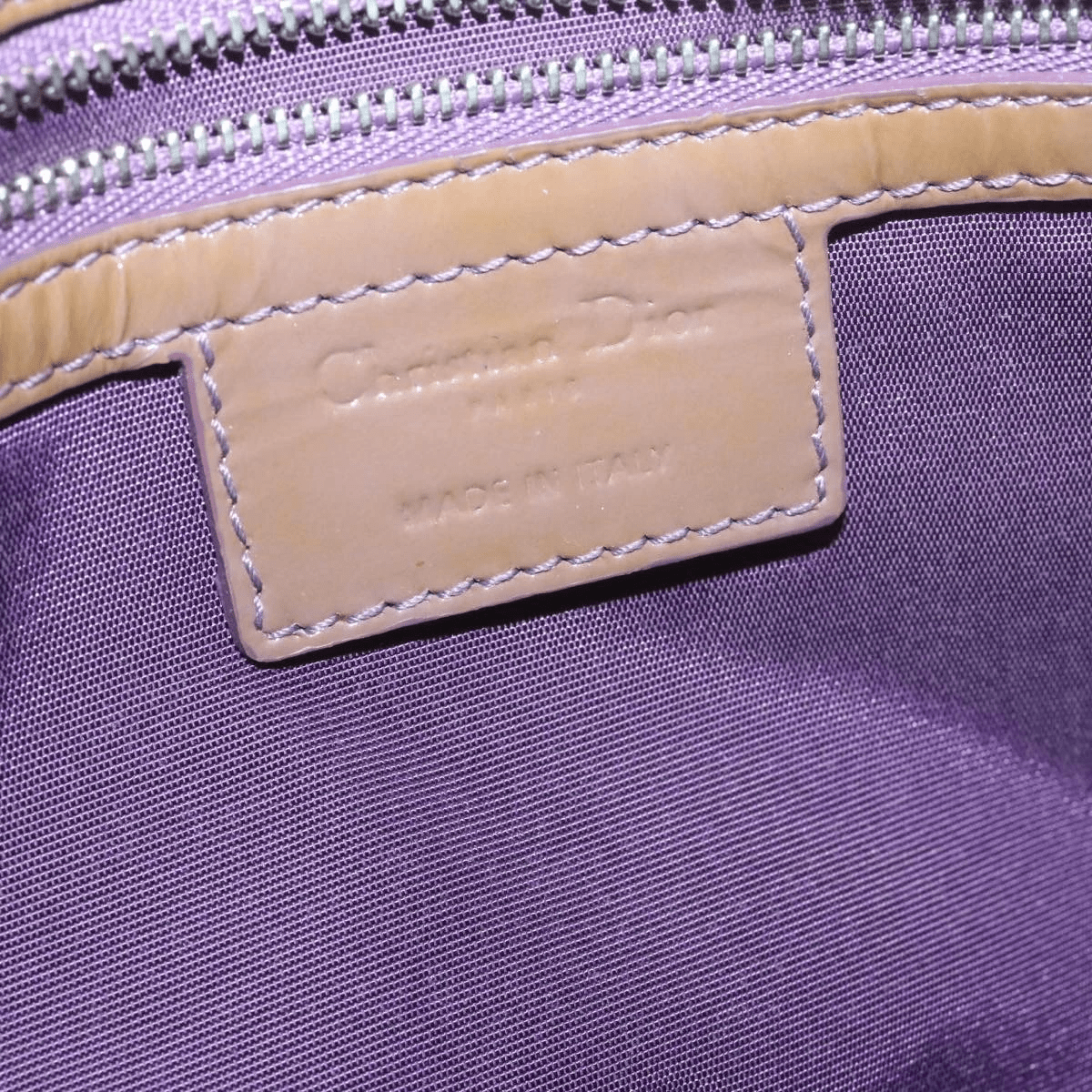 CHRISTIAN DIOR Canage Shoulder Bag Patent Leather Brown Auth rd1612