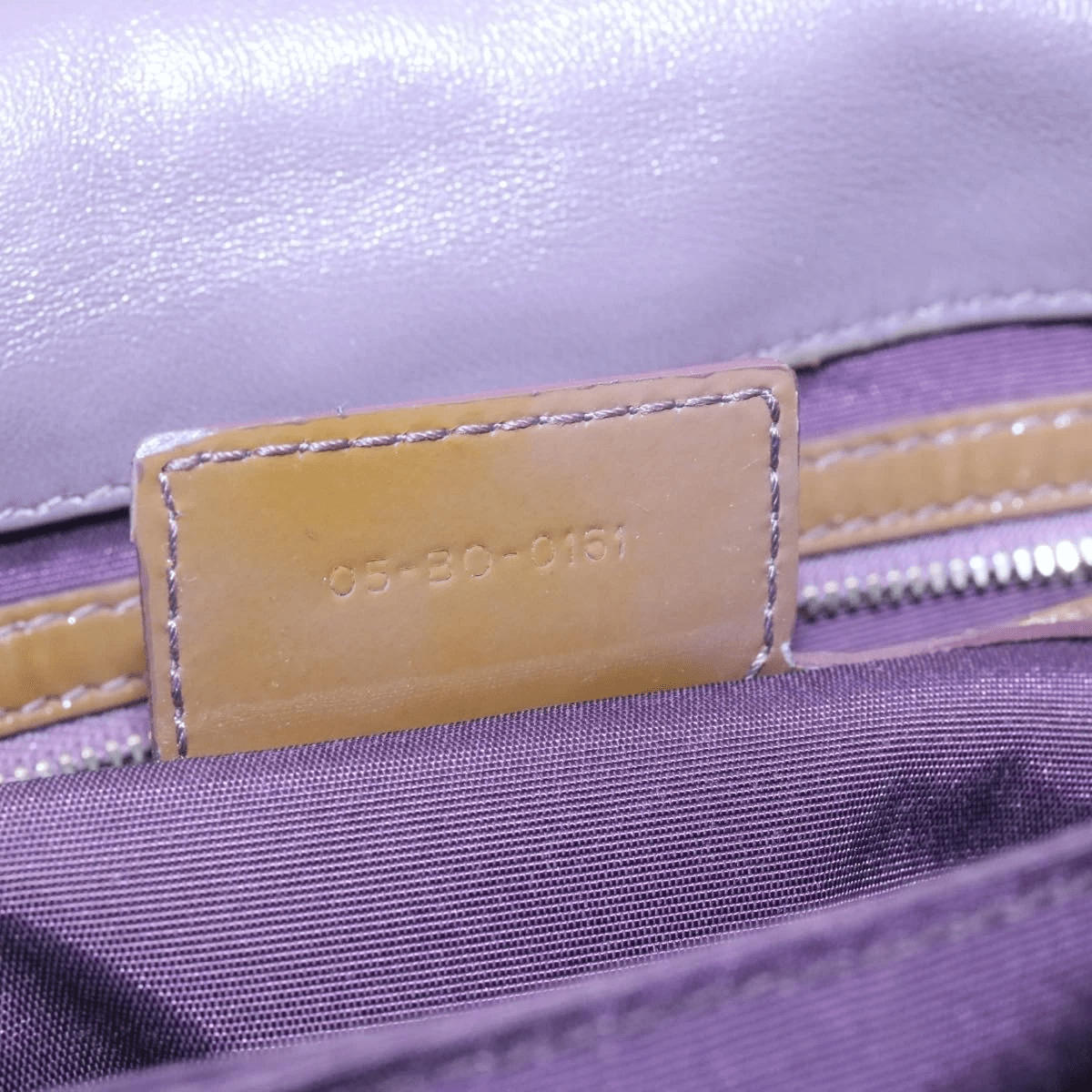 CHRISTIAN DIOR Canage Shoulder Bag Patent Leather Brown Auth rd1612