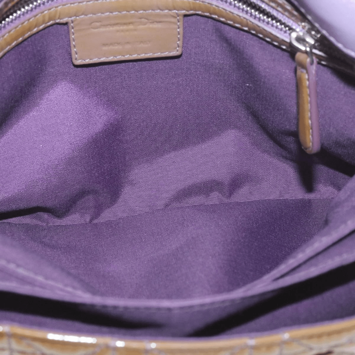 CHRISTIAN DIOR Canage Shoulder Bag Patent Leather Brown Auth rd1612