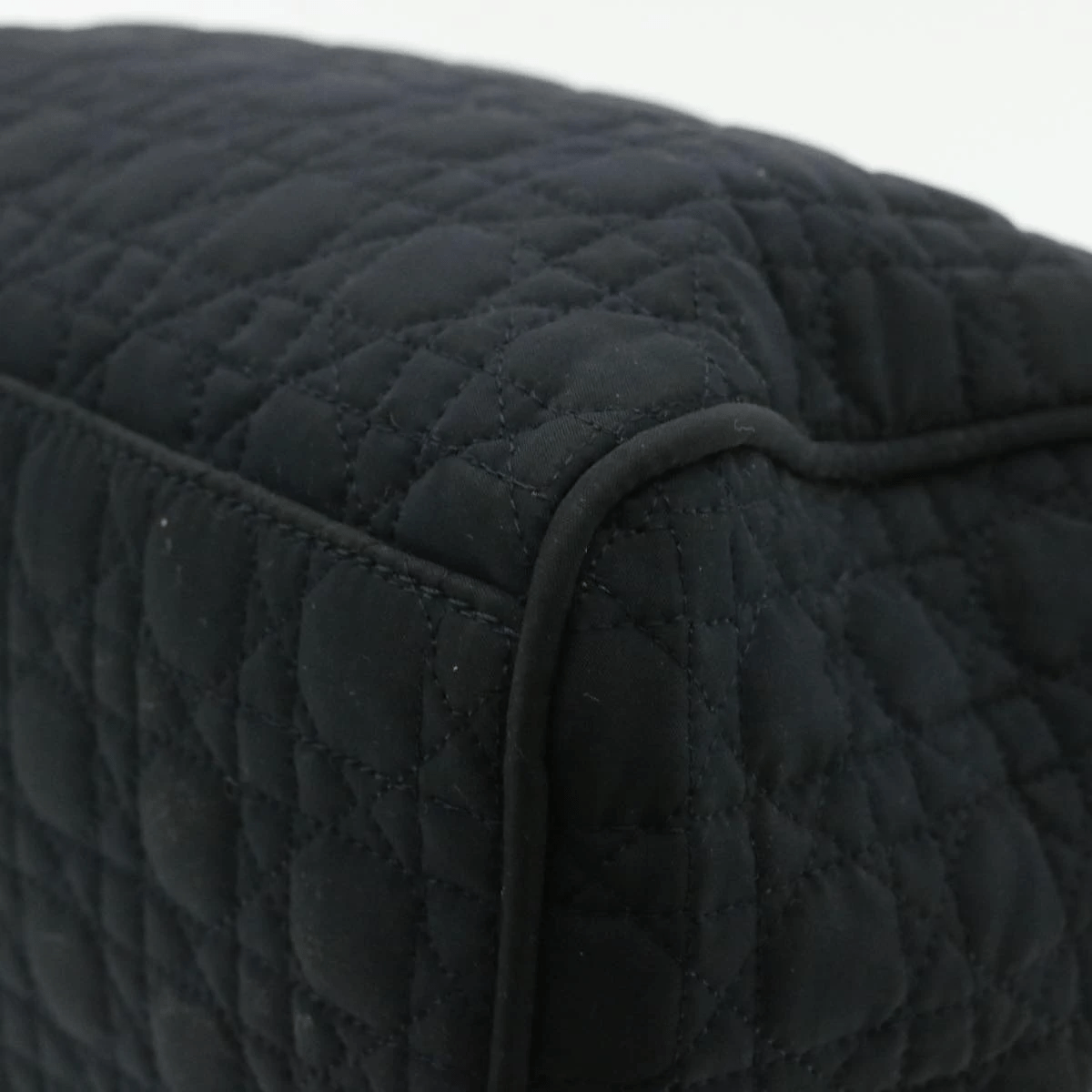 CHRISTIAN DIOR Cannage Hand Bag Black Nylon