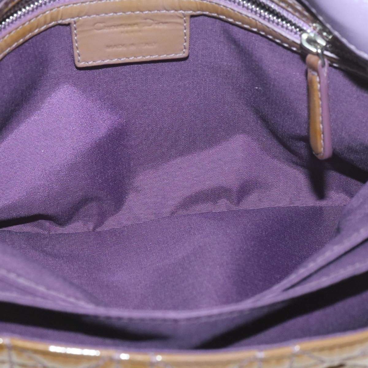 CHRISTIAN DIOR Canage Shoulder Bag Patent Leather Brown Auth rd1612