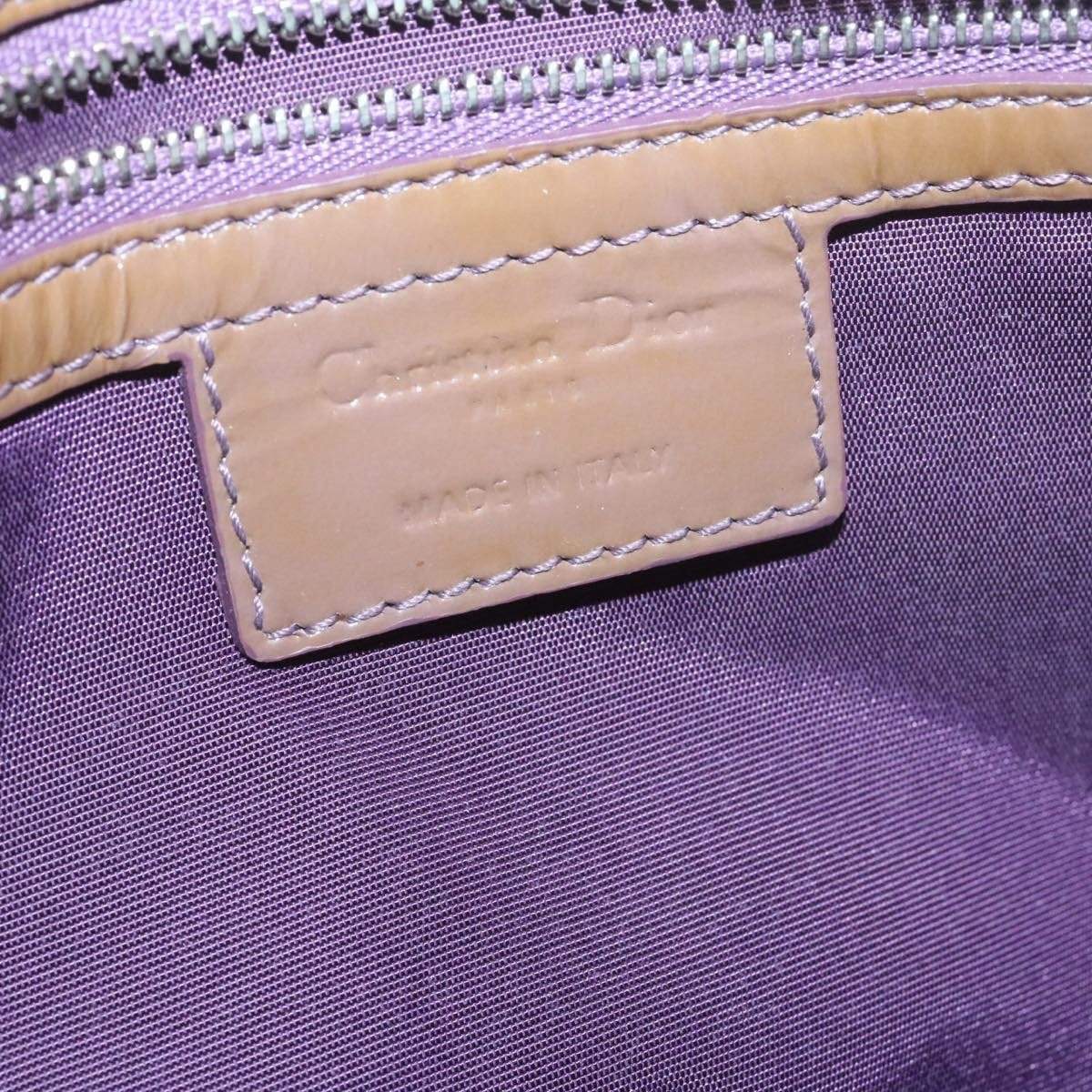 CHRISTIAN DIOR Canage Shoulder Bag Patent Leather Brown Auth rd1612