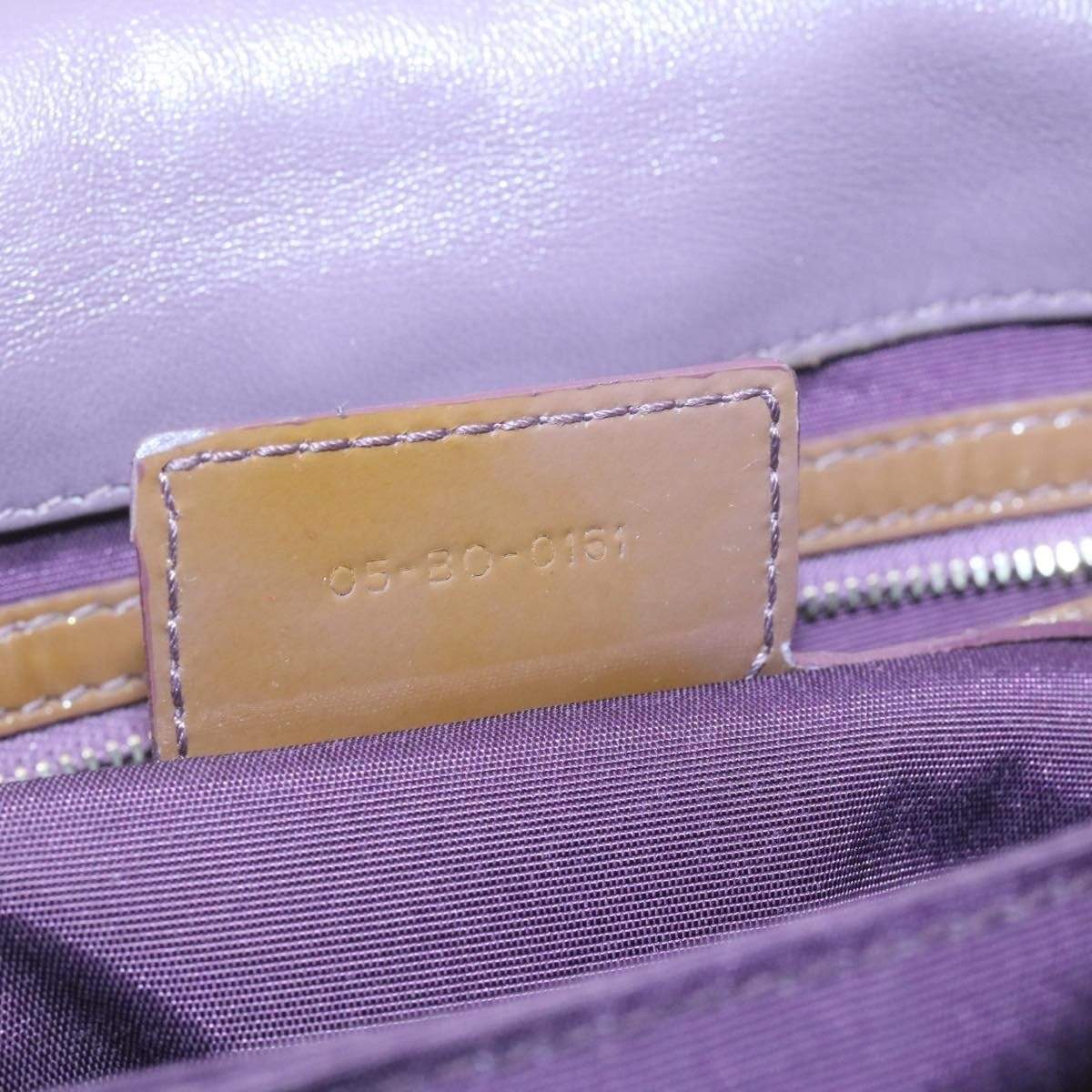 CHRISTIAN DIOR Canage Shoulder Bag Patent Leather Brown Auth rd1612