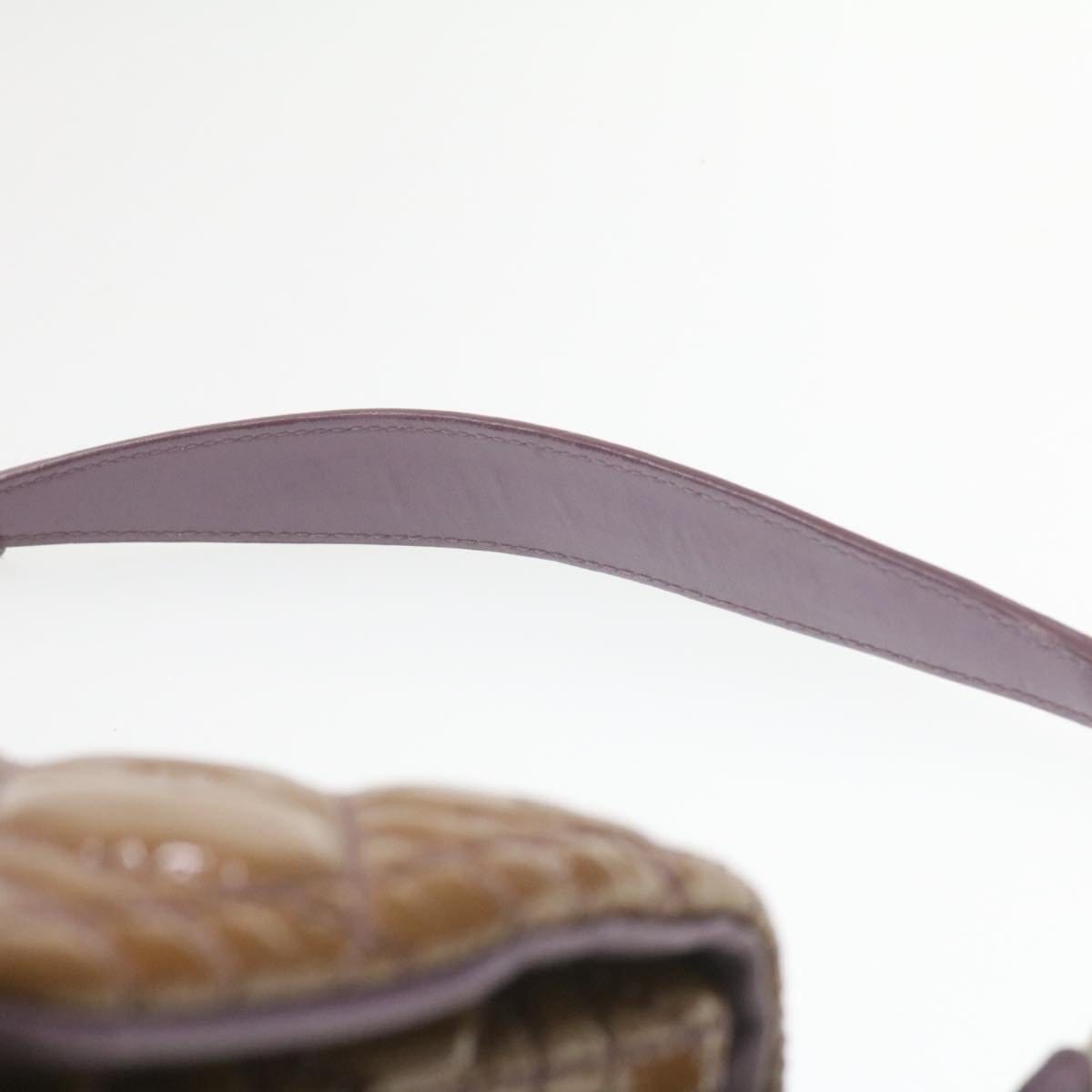 CHRISTIAN DIOR Canage Shoulder Bag Patent Leather Brown Auth rd1612