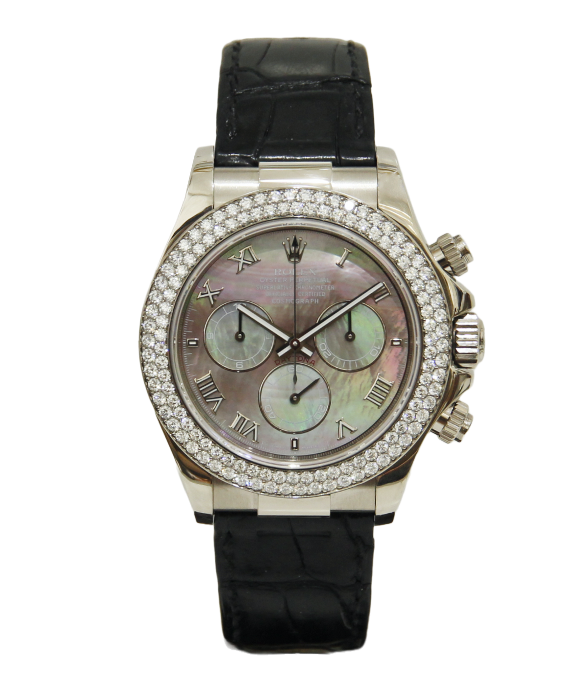 Rolex Daytona Dark Mother of Pearl Tahitian Dial Factory Diamond Bezel 116589