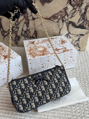 Dark blue monogram underarm bag