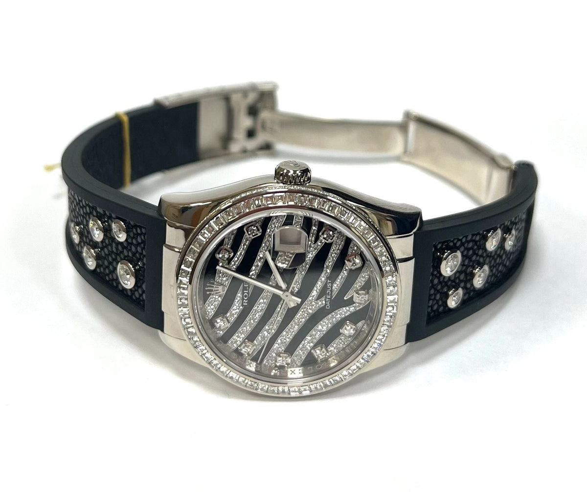 Rolex Date-Just Zebra Dial White Gold 36mm