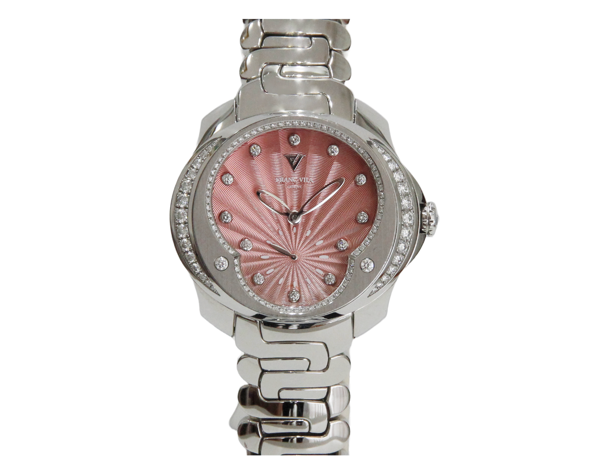 Franc Vila Ladies Light Tribute Pink Sunburst Dial 41mm