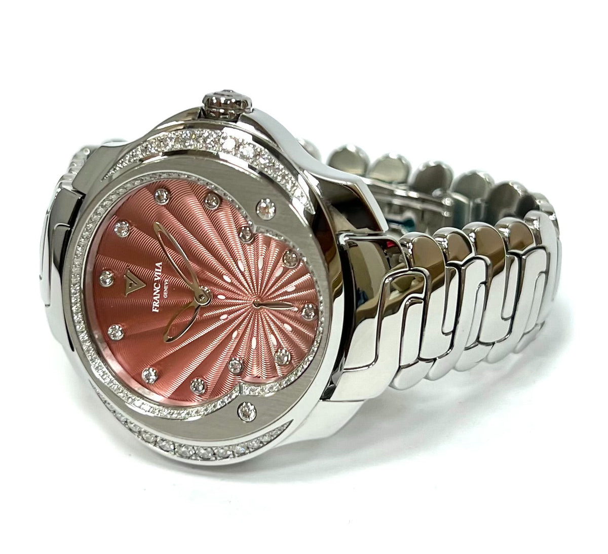 Franc Vila Ladies Light Tribute Pink Sunburst Dial 41mm