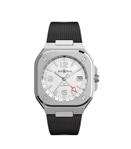 BELL & ROSS-BR 05 GMT WHITE 41 MM BR 05G-ST-/SRB