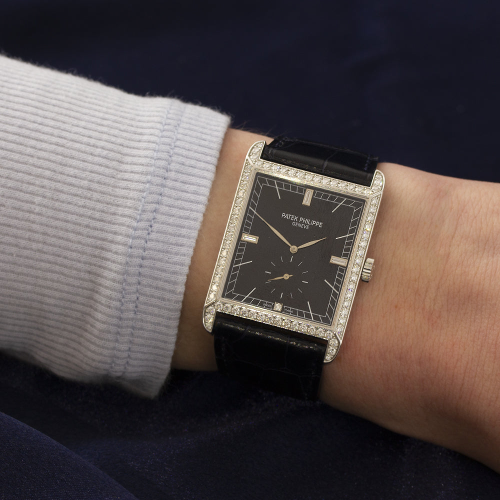 Pre-owned Patek Philippe Gondolo 18ct White Gold Manual Wind Leather Strap Watch, 5112-001G