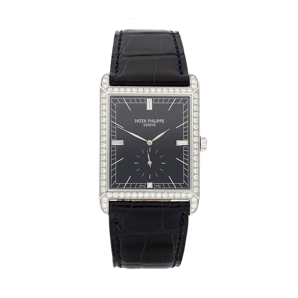 Pre-owned Patek Philippe Gondolo 18ct White Gold Manual Wind Leather Strap Watch, 5112-001G