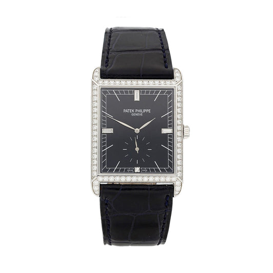 Pre-owned Patek Philippe Gondolo 18ct White Gold Manual Wind Leather Strap Watch, 5112-001G