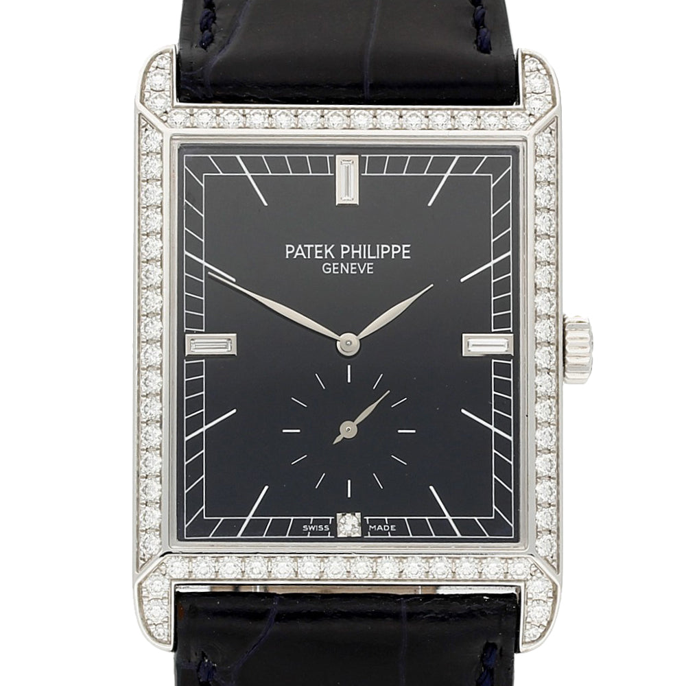 Pre-owned Patek Philippe Gondolo 18ct White Gold Manual Wind Leather Strap Watch, 5112-001G