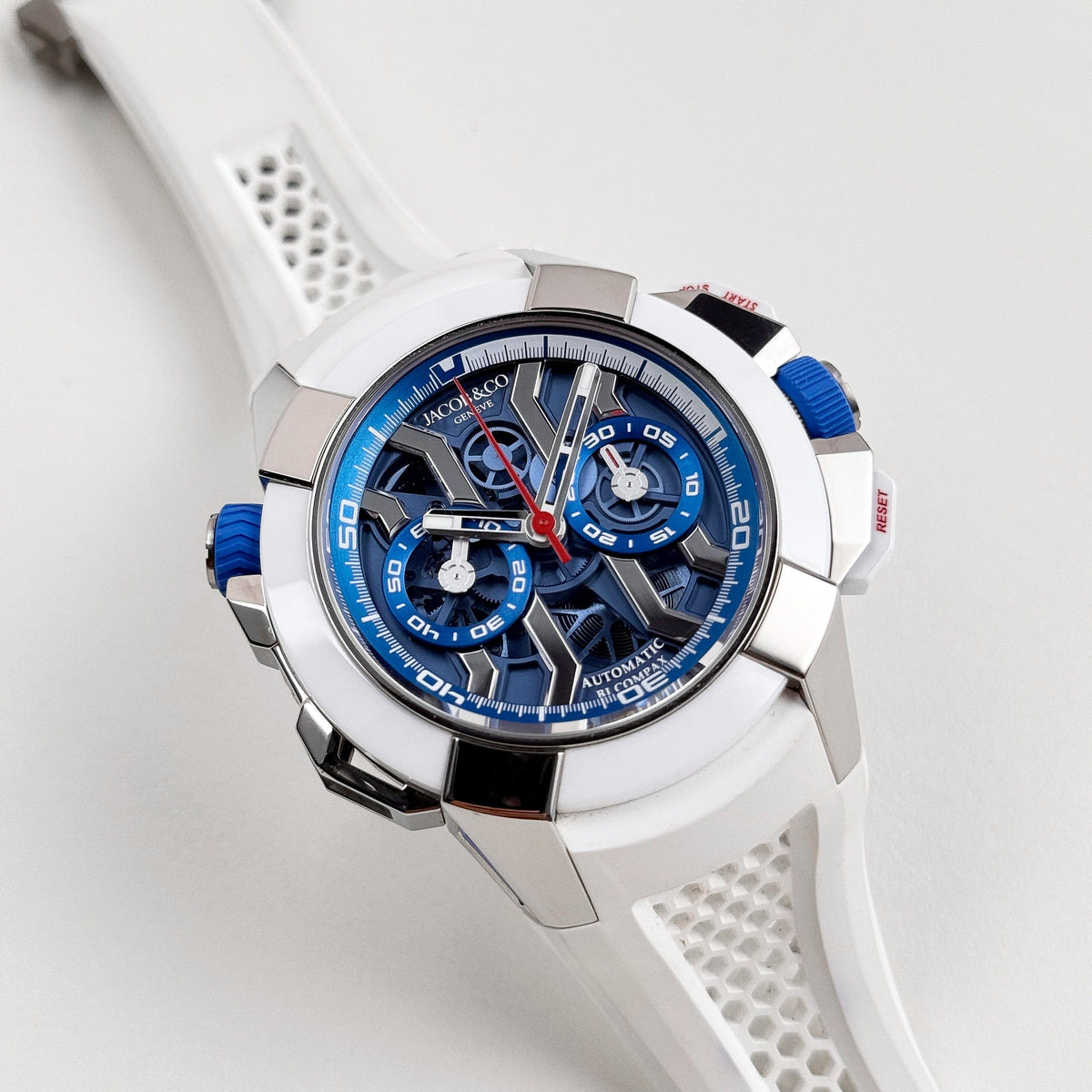 Jacob & Co Epic X Chrono EC313.20 Titanium White Ceramic Blue Dial Limited Edition (2021)