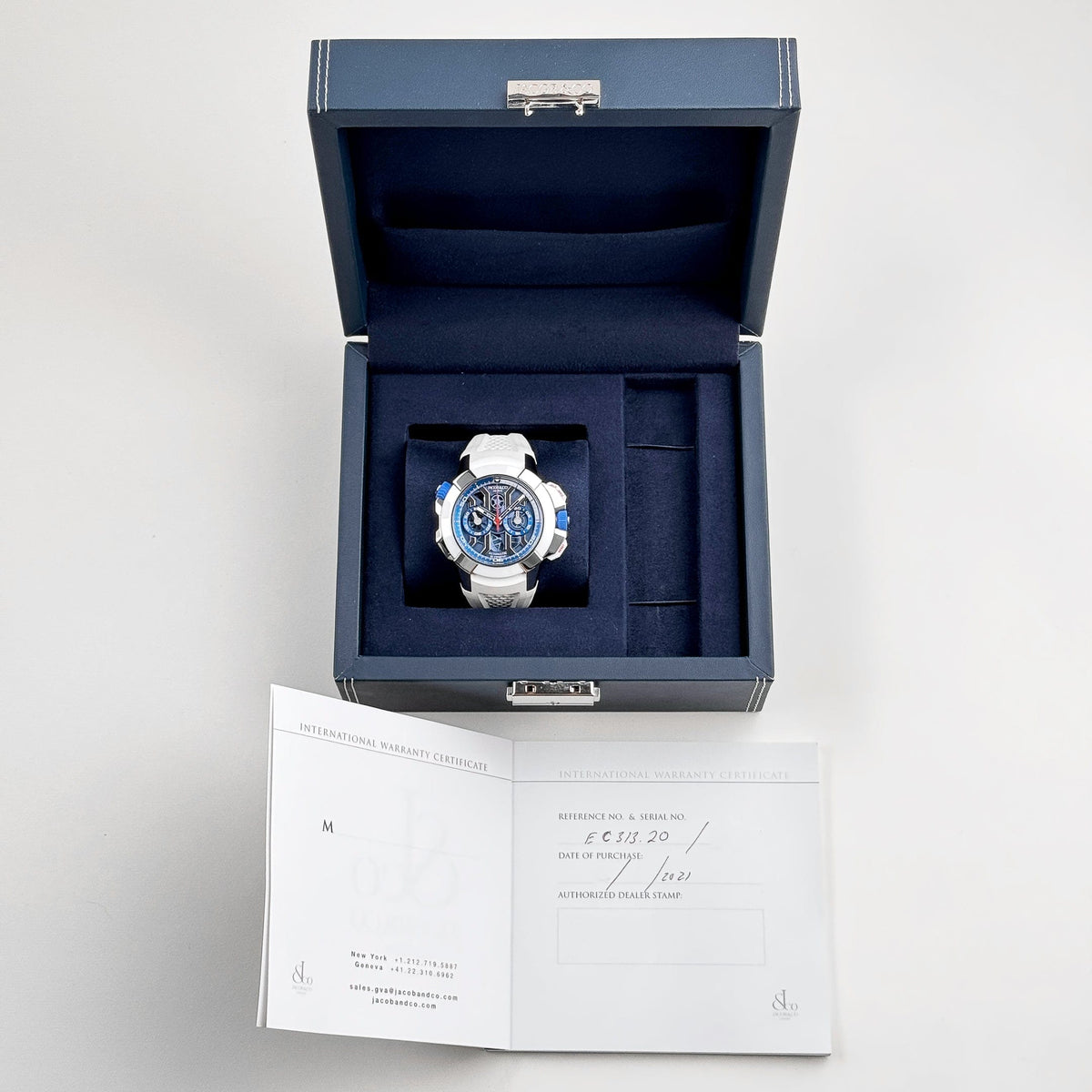 Jacob & Co Epic X Chrono EC313.20 Titanium White Ceramic Blue Dial Limited Edition (2021)