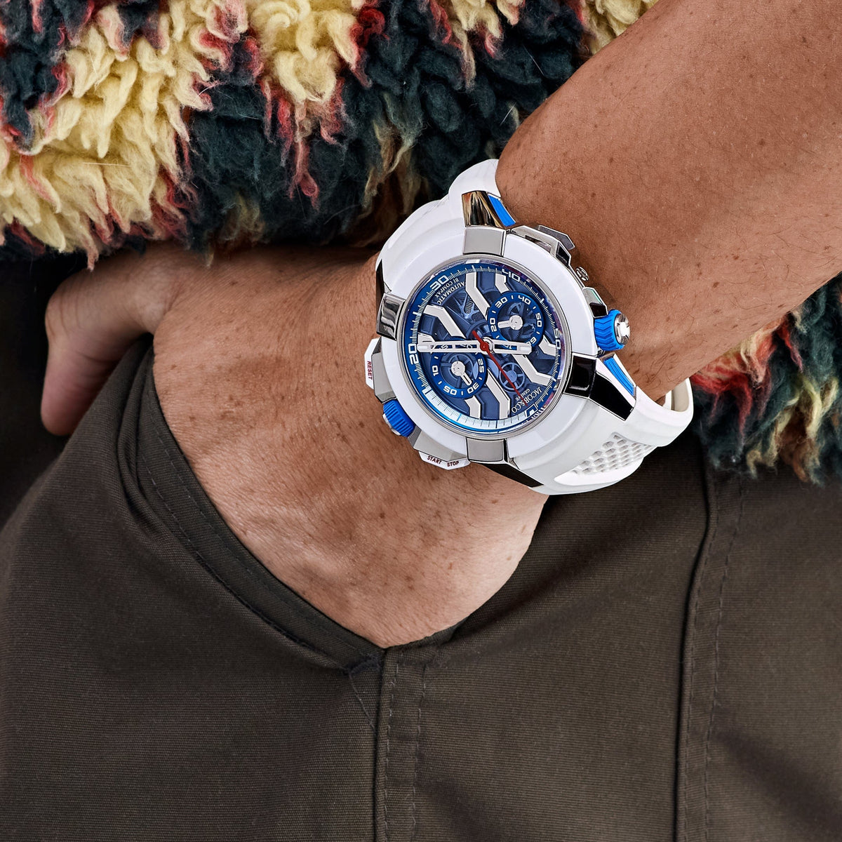 Jacob & Co Epic X Chrono EC313.20 Titanium White Ceramic Blue Dial Limited Edition (2021)
