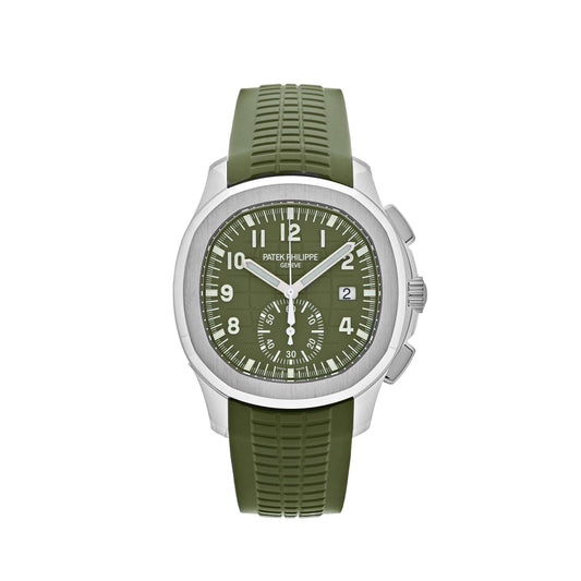 Patek Philippe Aquanaut 5968G-010 Chronograph White Gold Khaki Green Dial (2025)