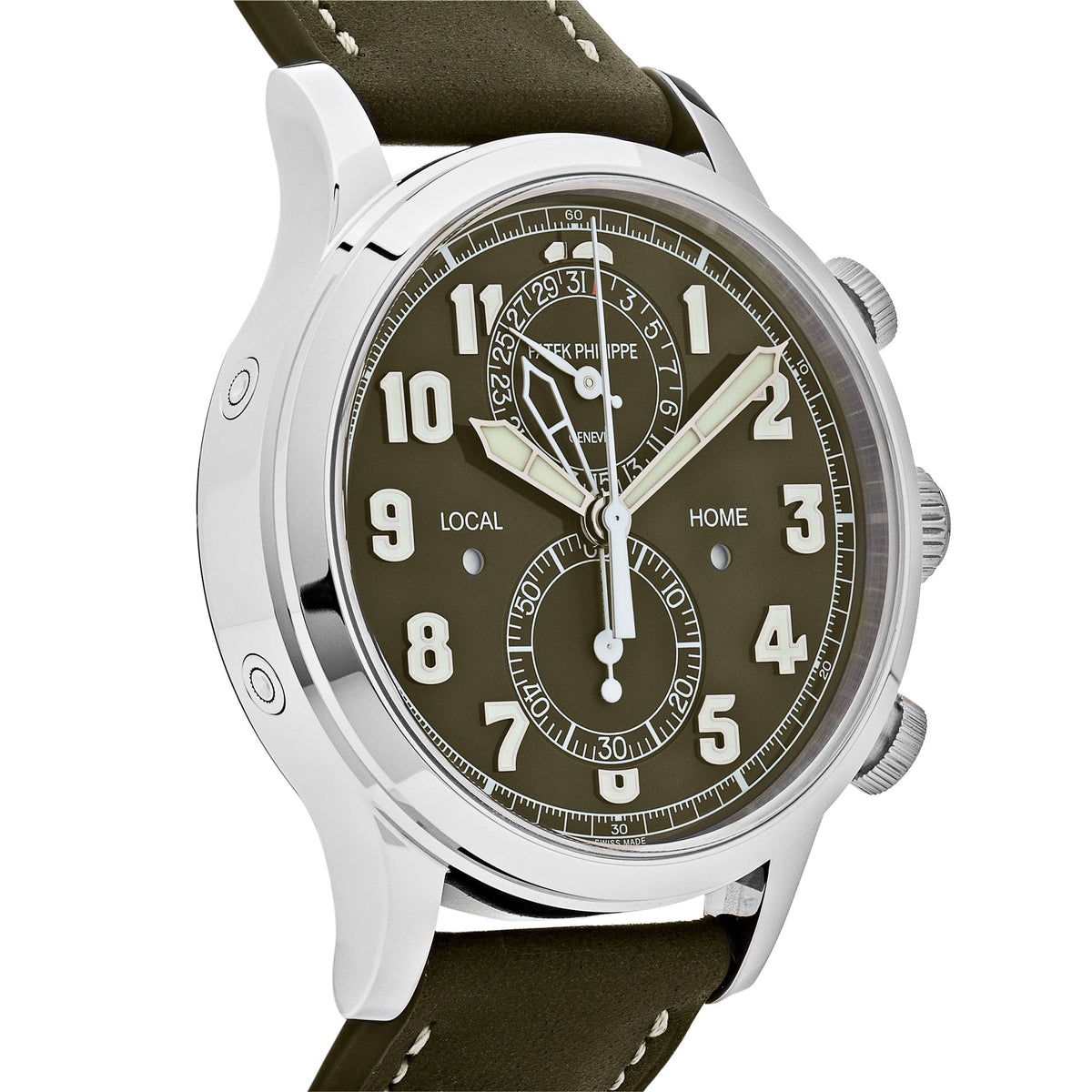 Patek Philippe Complications 5924G-010 Calatrava Travel Time Green Dial 'Pilot' Chronograph