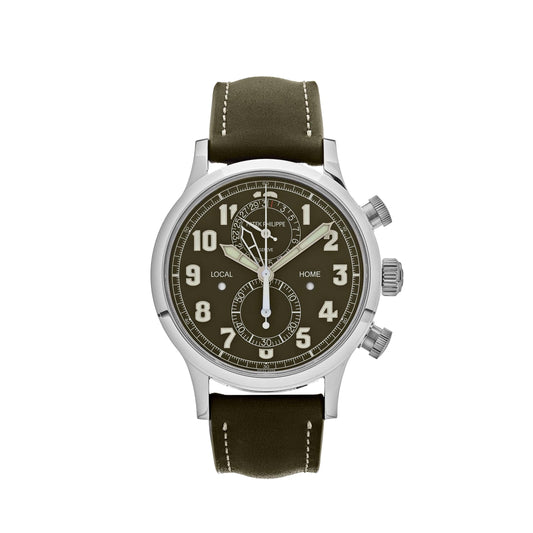 Patek Philippe Complications 5924G-010 Calatrava Travel Time Green Dial 'Pilot' Chronograph