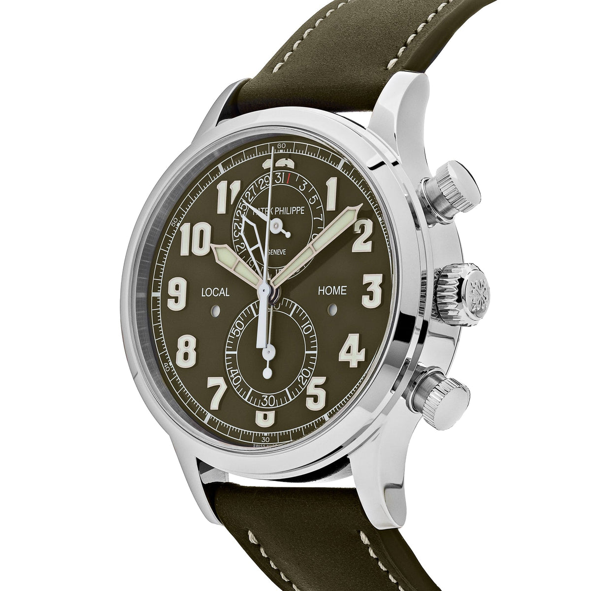 Patek Philippe Complications 5924G-010 Calatrava Travel Time Green Dial 'Pilot' Chronograph
