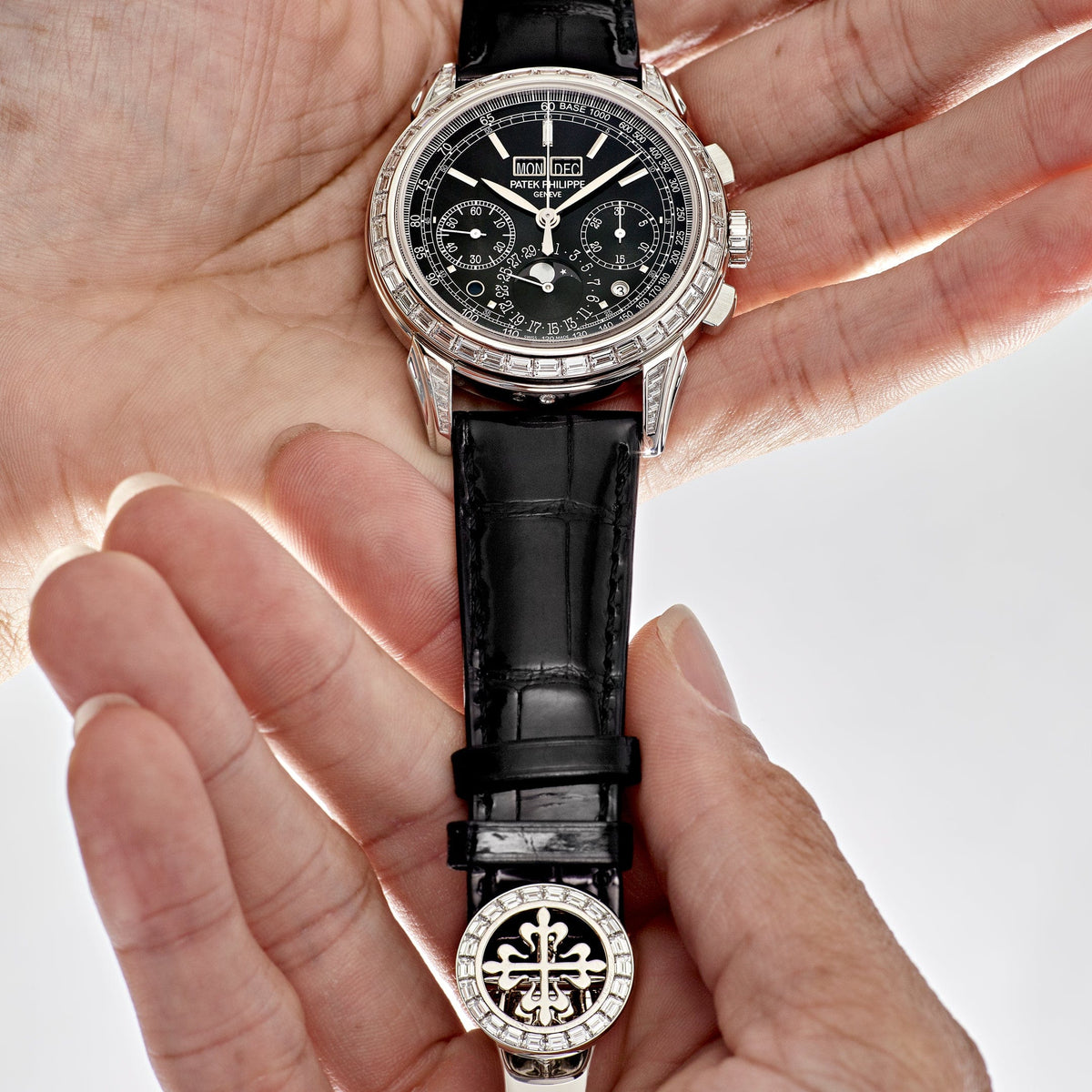 Patek Philippe Grand Complications  5271P-001  Perpetual Calendar Platinum Black Dial Baguette Bezel