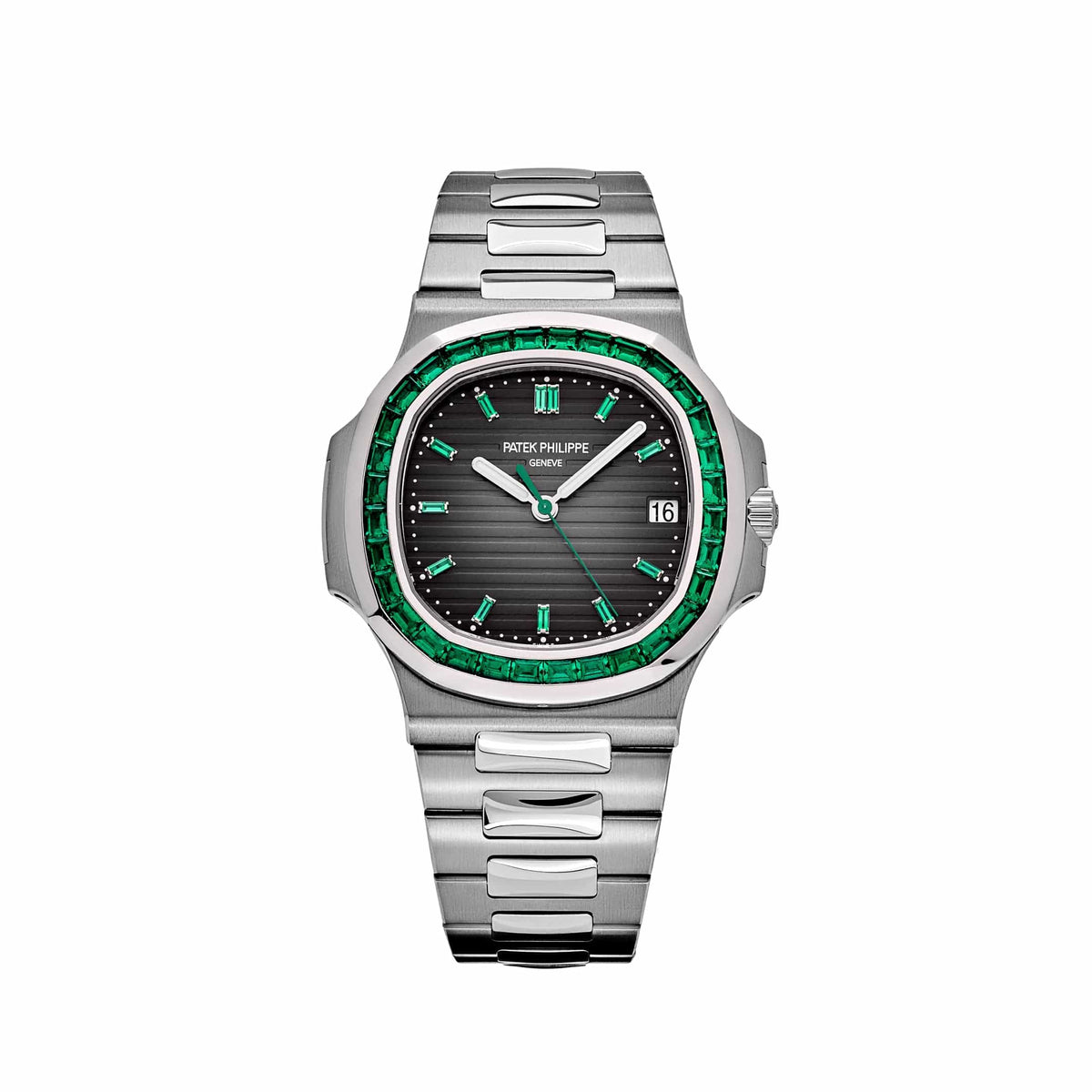 Patek Philippe Nautilus 5711/113P-001 Date Platinum Emeralds Black Dial (2021)