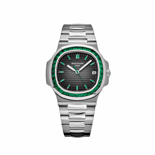 Patek Philippe Nautilus 5711/113P-001 Date Platinum Emeralds Black Dial (2021)