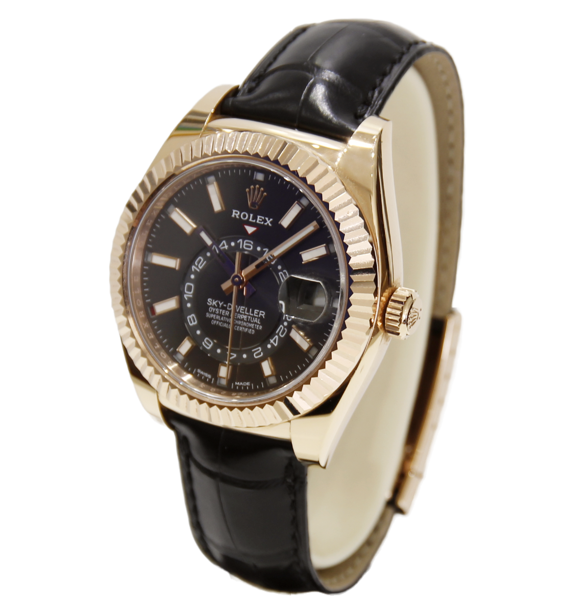 Rolex Sky-Dweller Rose Gold 326135 Dark Rhodium Dial