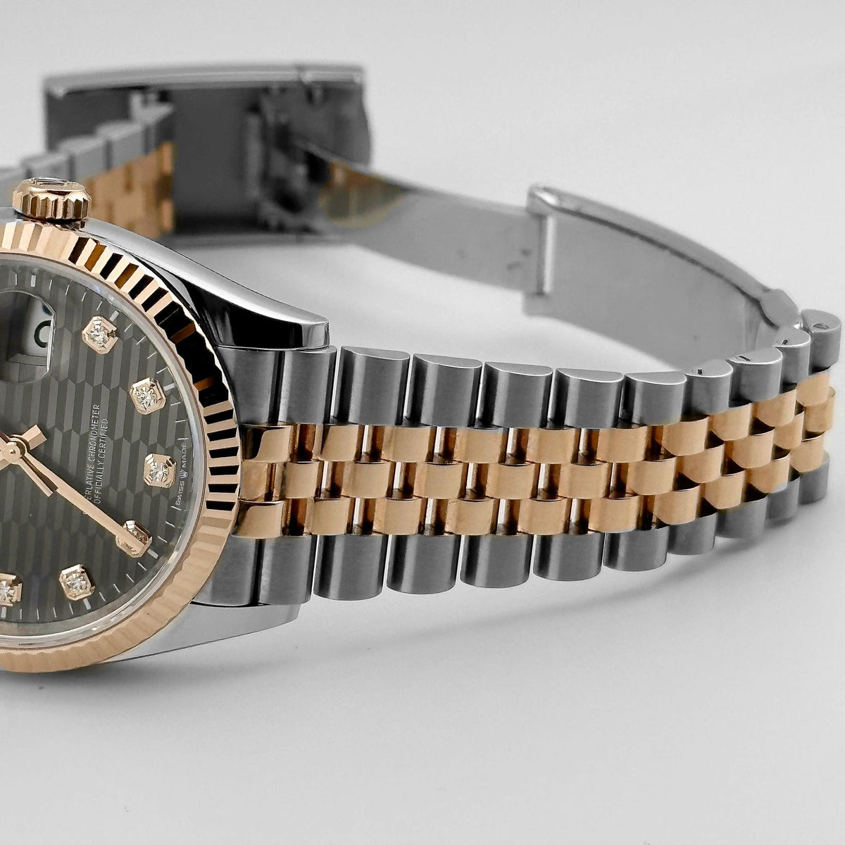 Rolex Datejust 126231 Rose Gold Stainless Steel Slate Motif Diamond Dial (2023)