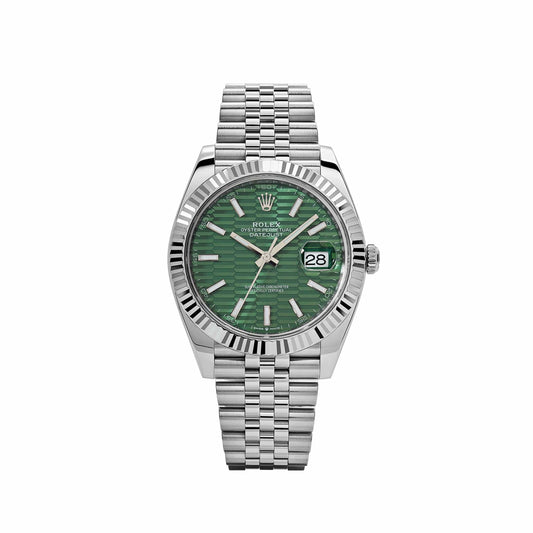 Rolex Datejust 126334 Stainless Steel Fluted Motif Green Dial Jubilee