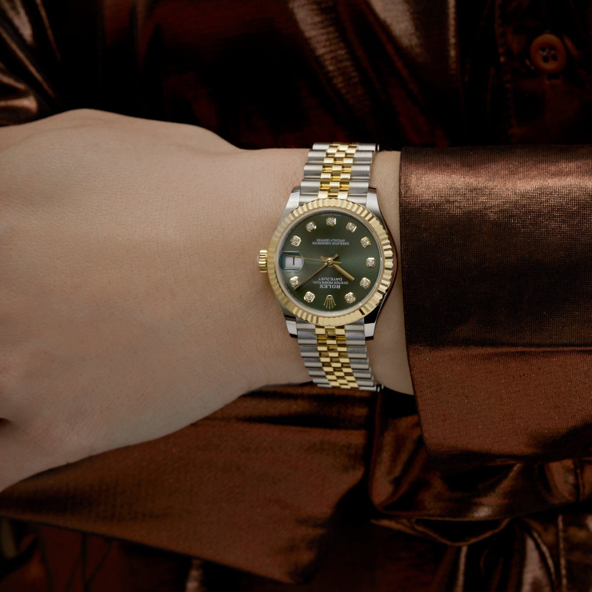 Rolex Datejust 278273 'Ladies' Yellow Gold Stainless Steel Green Dial (2023)