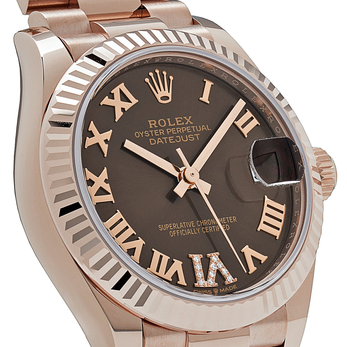 Rolex Datejust 278275 'Ladies' Rose Gold Diamond Chocolate Dial President (2024)