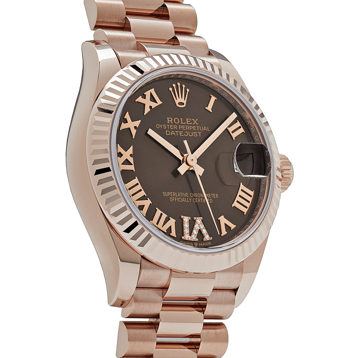 Rolex Datejust 278275 'Ladies' Rose Gold Diamond Chocolate Dial President (2024)