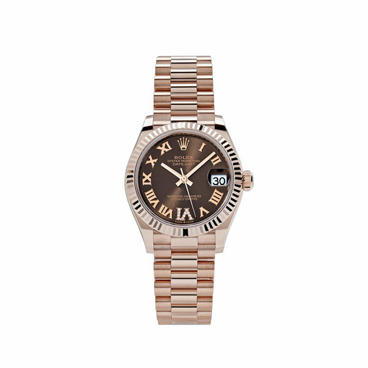 Rolex Datejust 278275 'Ladies' Rose Gold Diamond Chocolate Dial President (2024)
