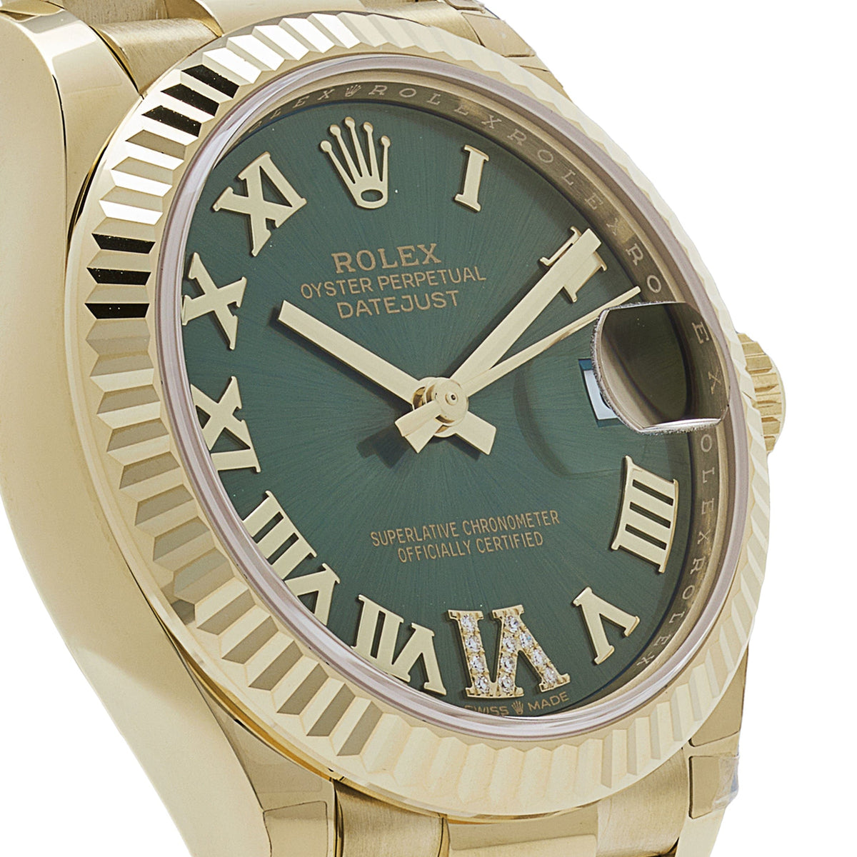 Rolex Datejust 278278 'Ladies' Yellow Gold Diamond Green Dial President (2023)