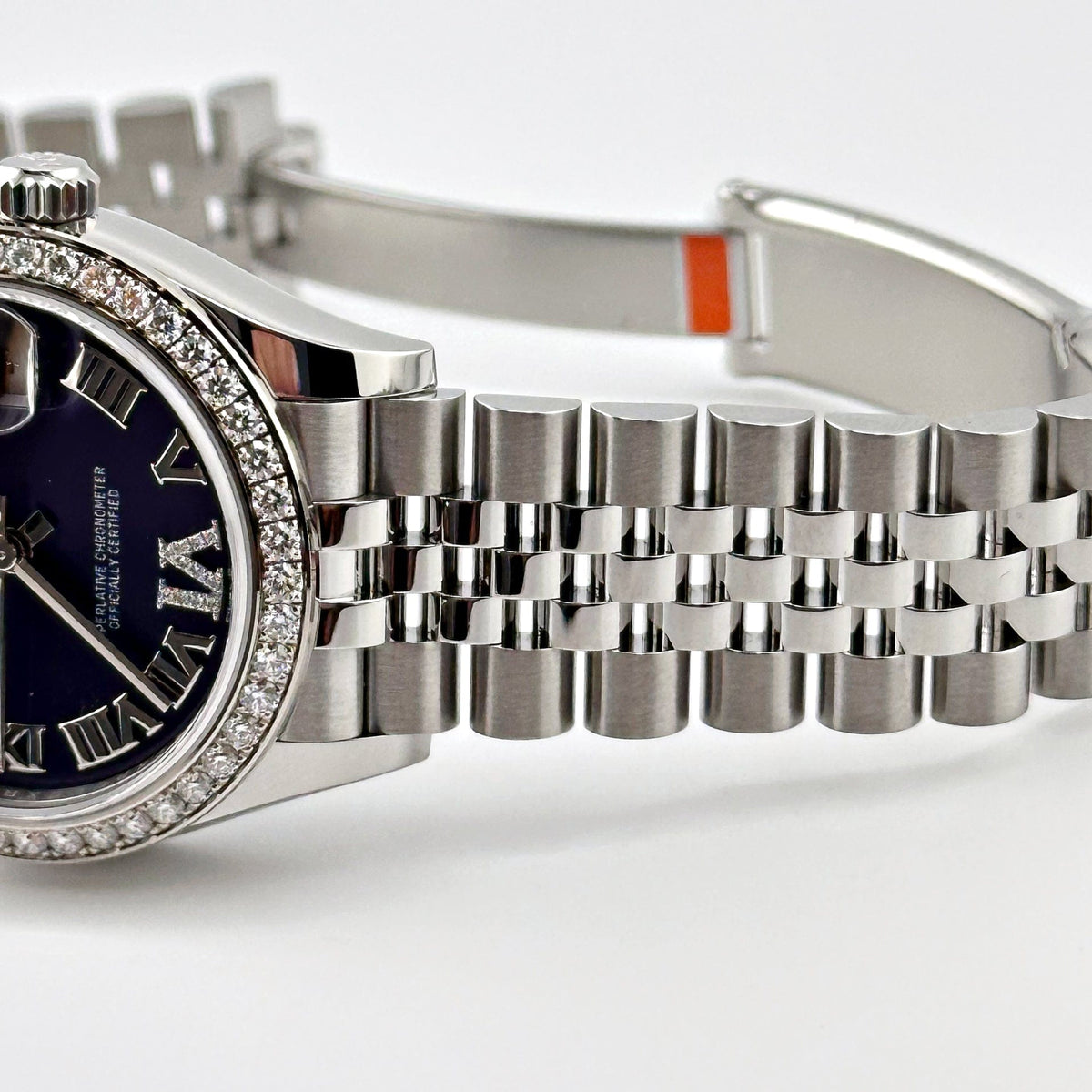 Rolex Datejust 278384RBR 'Ladies' Stainless Steel Diamond Bezel Violet Roman Dial Jubilee