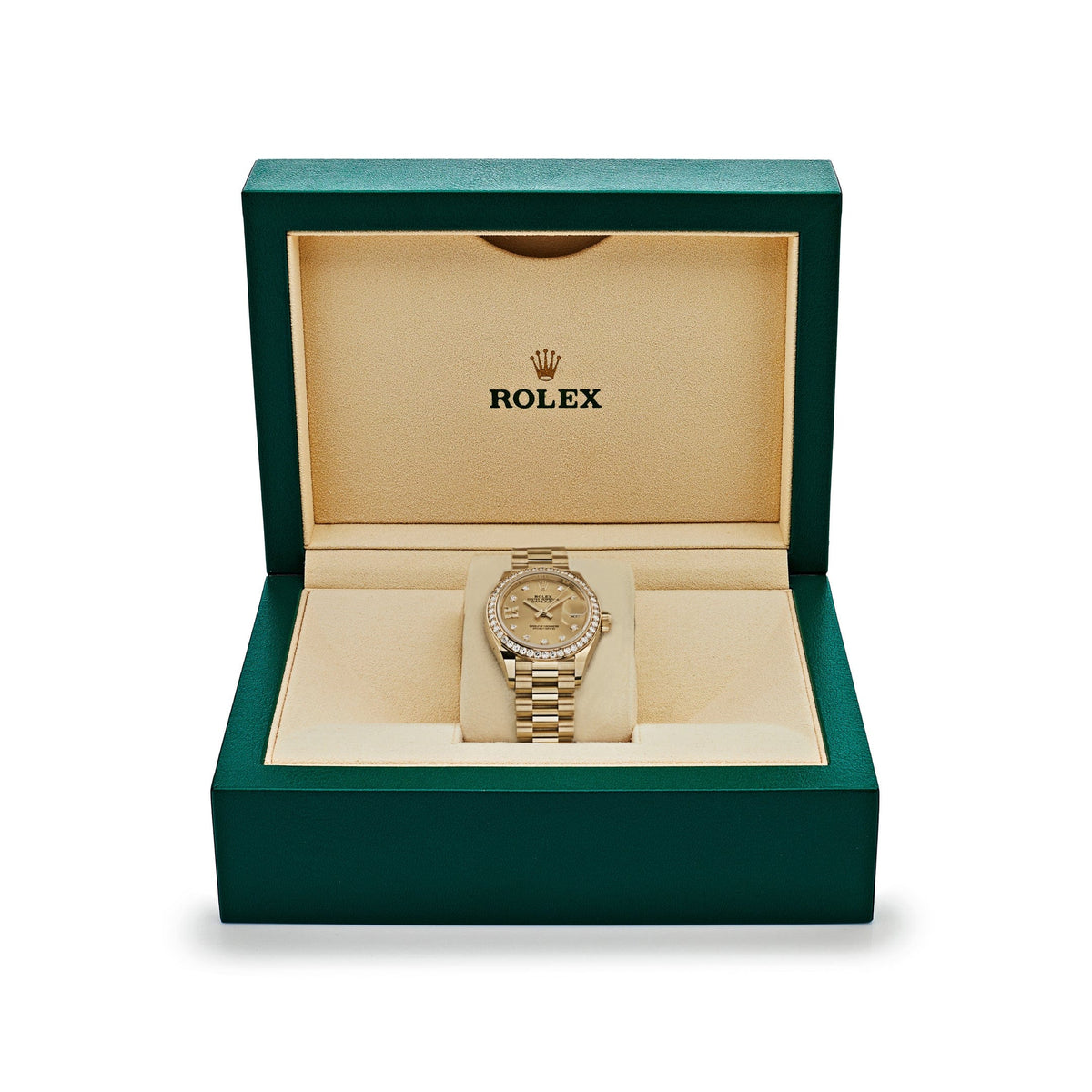 Rolex Datejust 279138RBR 'Ladies' Yellow Gold Champagne Diamond Dial President (2022)