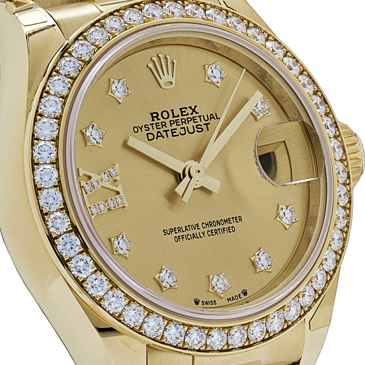 Rolex Datejust 279138RBR 'Ladies' Yellow Gold Champagne Diamond Dial President (2022)