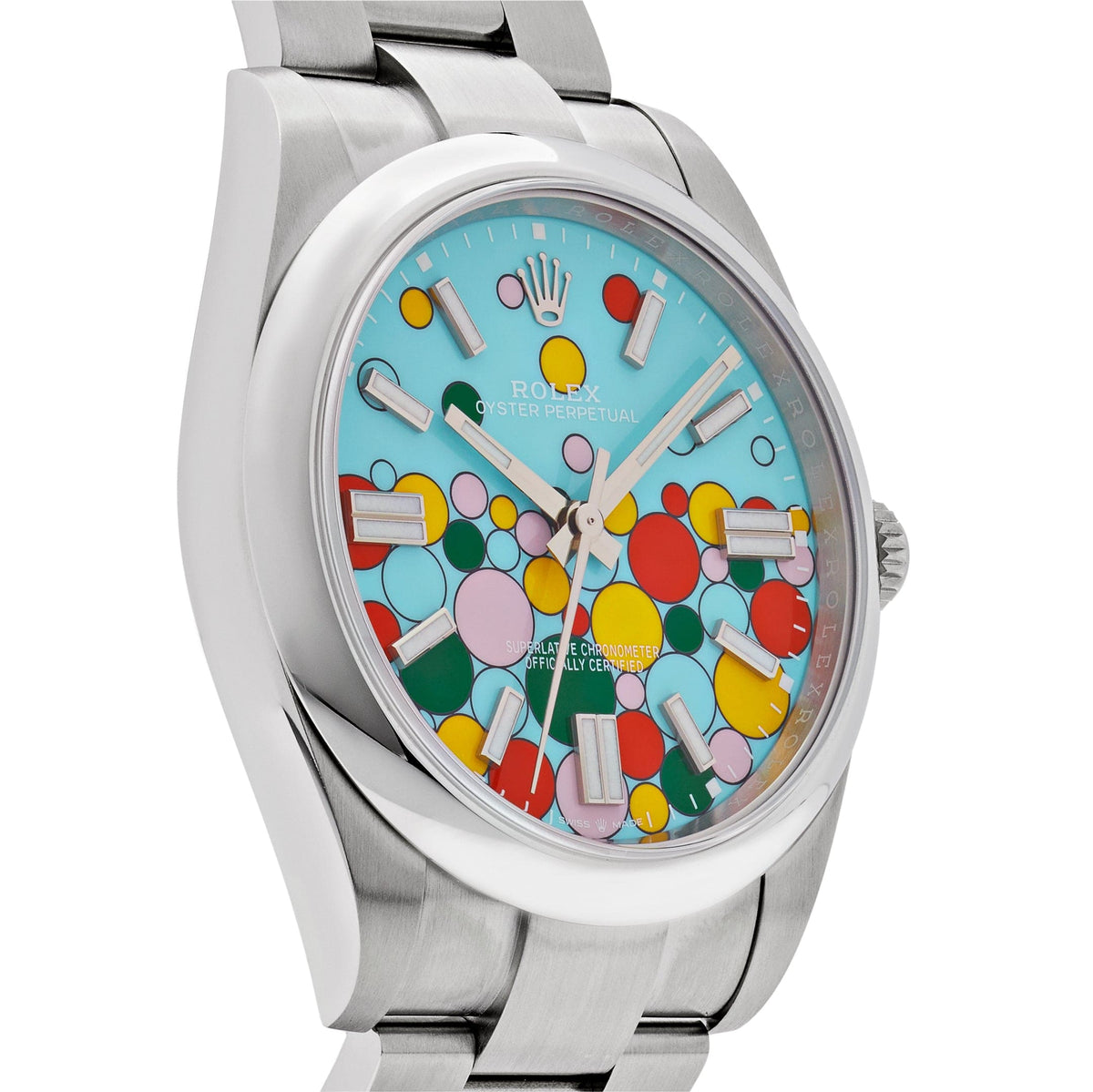 Rolex Oyster Perpetual 124300 Stainless Steel 'Celebration Motif' Dial (2025)