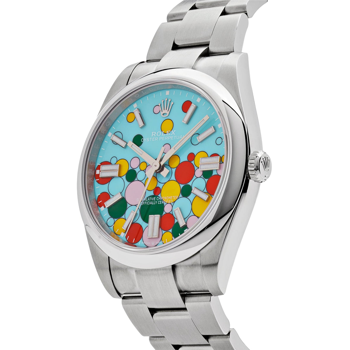 Rolex Oyster Perpetual 124300 Stainless Steel 'Celebration Motif' Dial (2025)