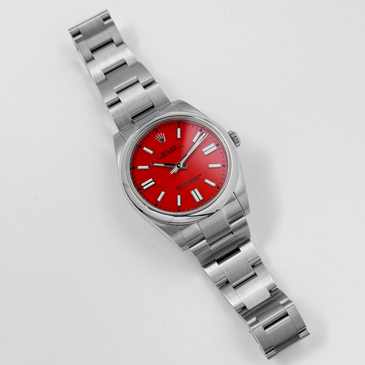Rolex Oyster Perpetual 124300 Stainless Steel Red Dial (2021)