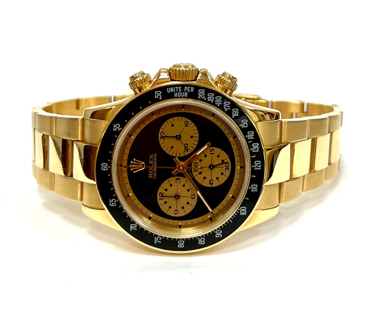 Rolex Titan Black Daytona Paul Newman Oro Bespoke Vintage Style Dial Yellow Gold 40mm