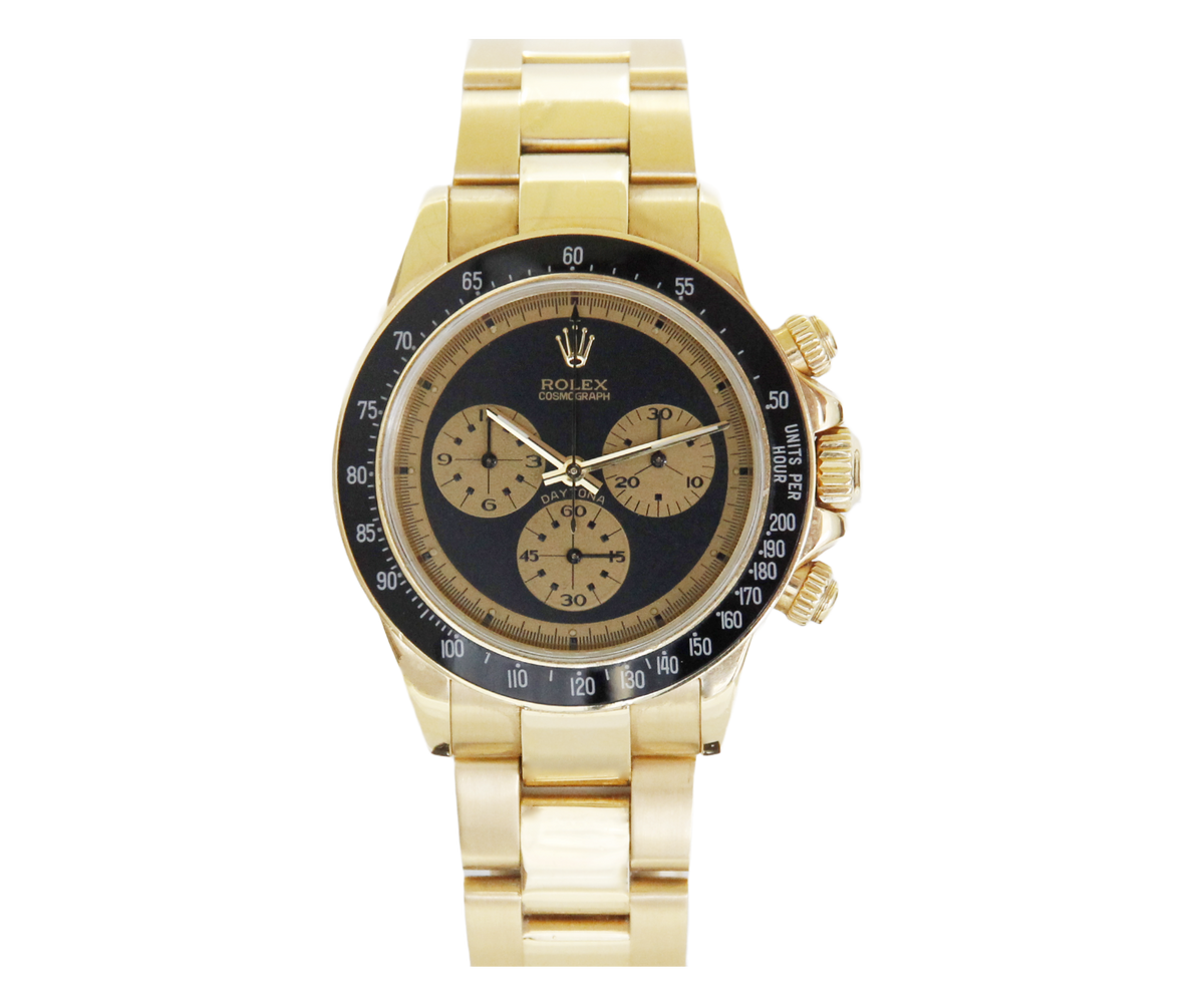Rolex Titan Black Daytona Paul Newman Oro Bespoke Vintage Style Dial Yellow Gold 40mm