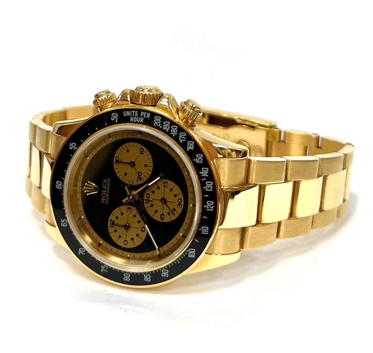 Rolex Titan Black Daytona Paul Newman Oro Bespoke Vintage Style Dial Yellow Gold 40mm