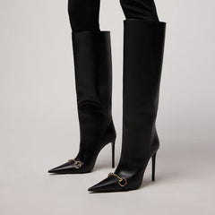 Women's Donna slip-on boot - black leather